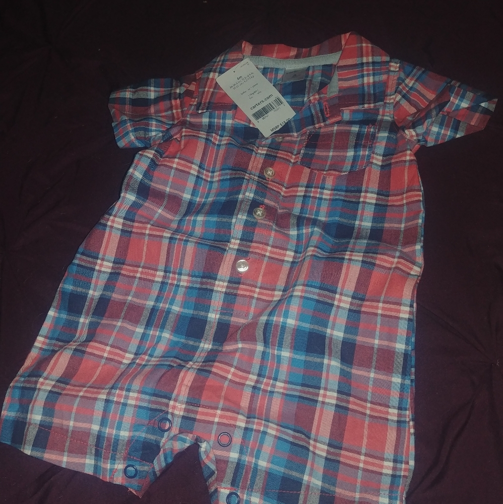 Boy's button-down onesie